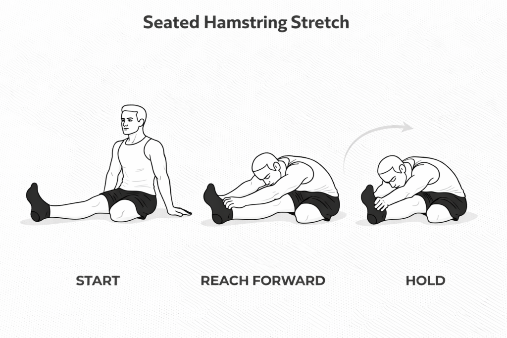 Seated Hamstring Stretchstep-by-step instructional