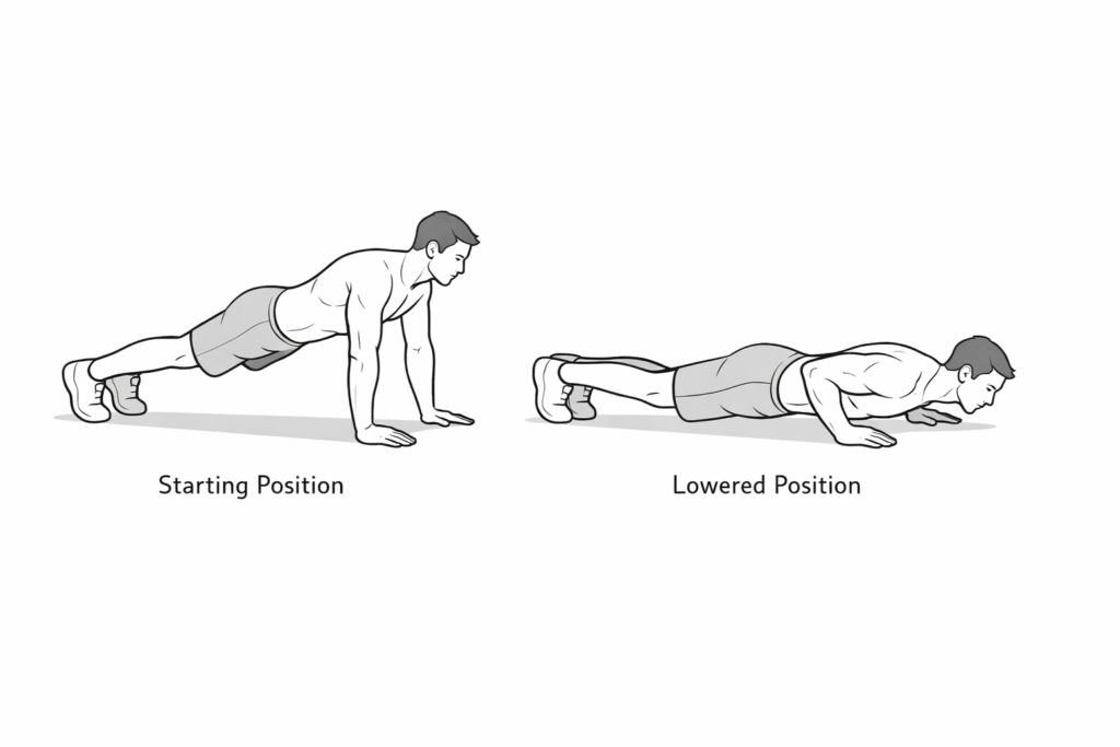 Push-Up Pose step-by-step instructional