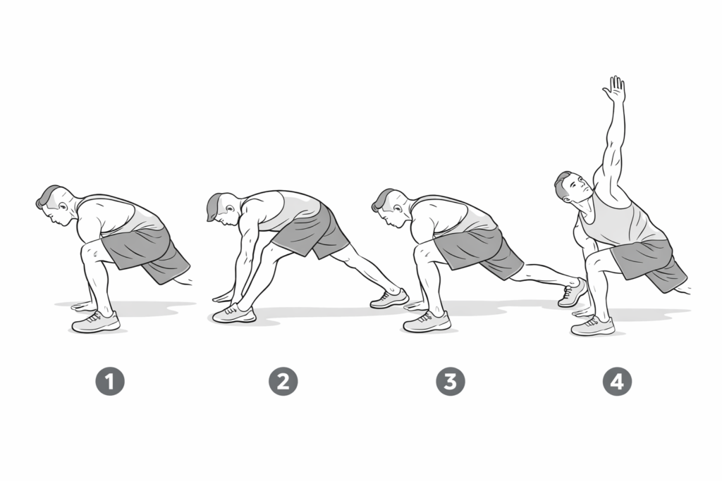 World's Greatest Stretch step-by-step instructional