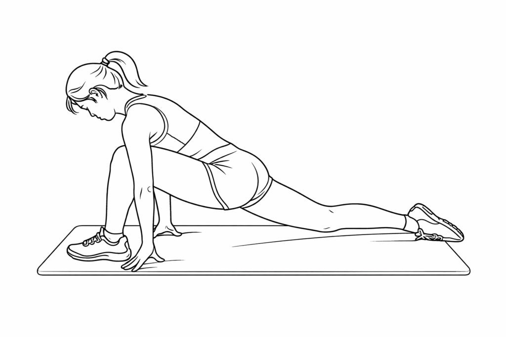 Deep Forward Lunge Stretch – Iliopsoas Focus