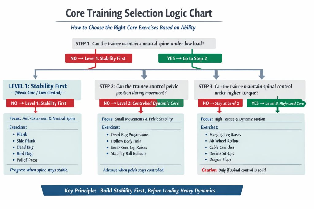 Core Training Selection Logic Chart