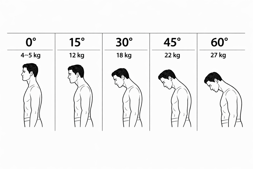 Neck Tilt Angle vs. Head Load: How Forward Head Posture Increases Cervical Pressure
