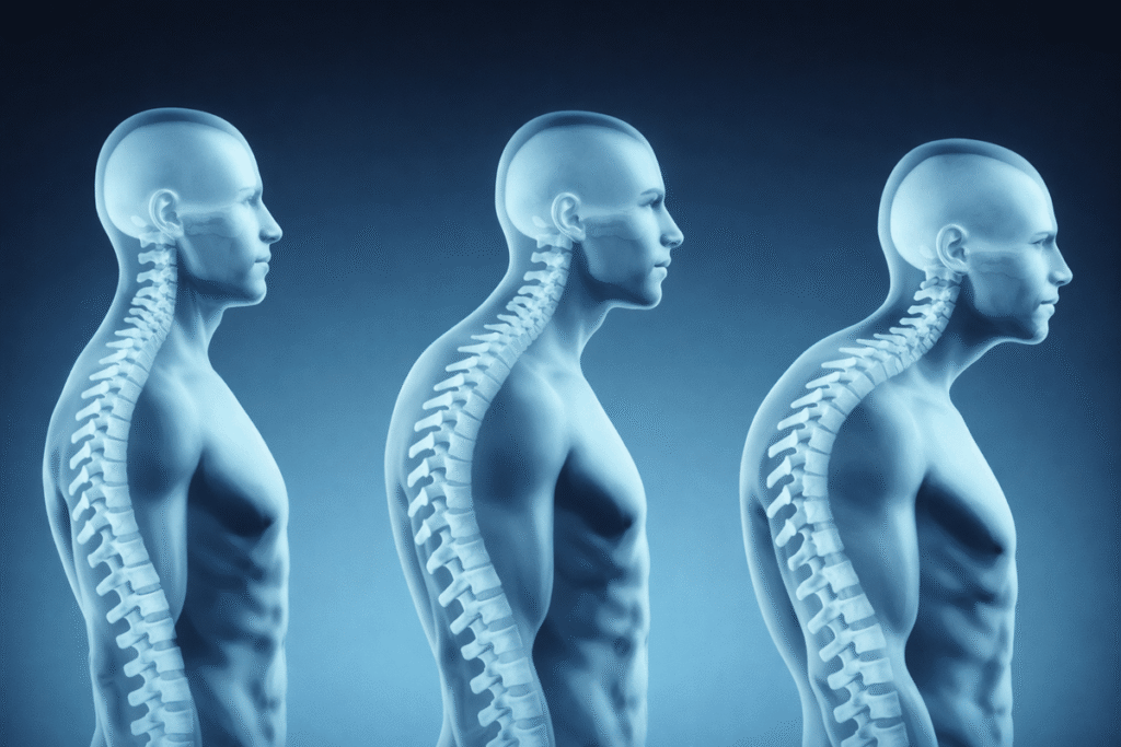 Cervical curvature comparison at different head positions