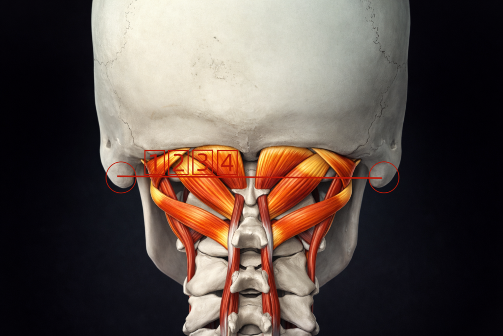 Suboccipital muscle release diagram