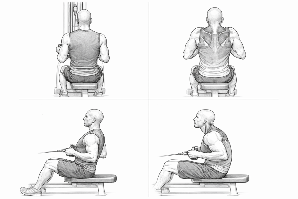 Seated row: proper form vs shrugging
