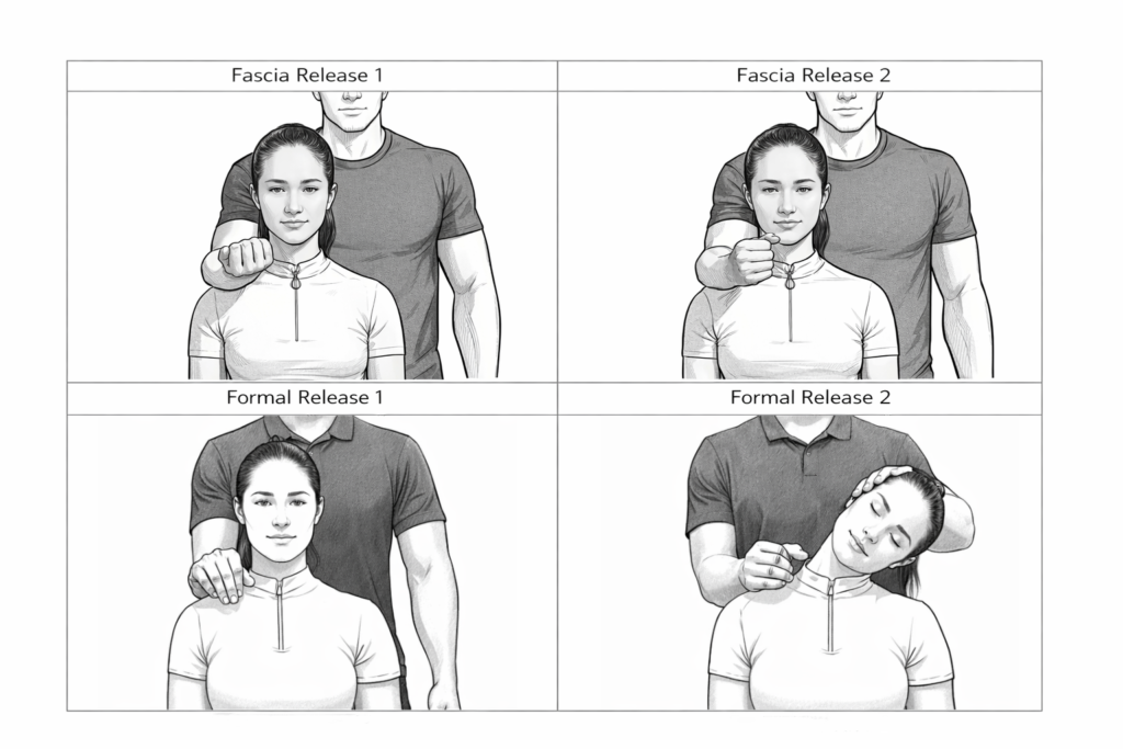 Passive myofascial release of upper trapezius