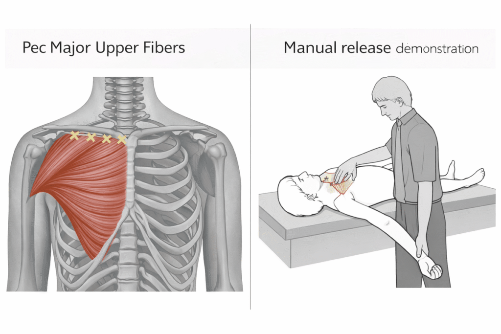 Pectoralis major upper fiber release