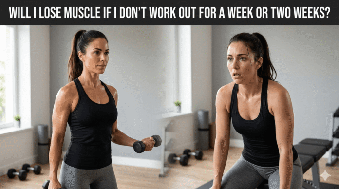 Will I lose muscle if I don’t work out for a week or two weeks?