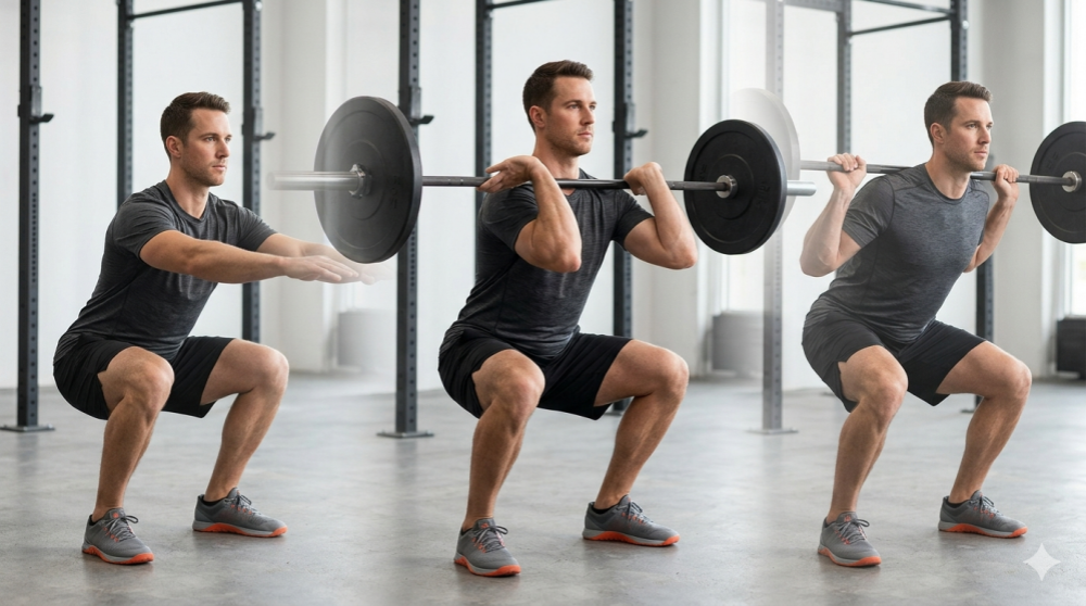 Bodyweight squats vs front squats vs barbell squats