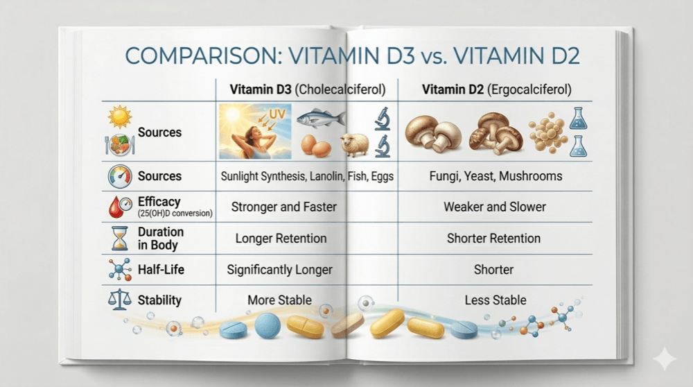 Vitamin D3 vs D2 comparison
