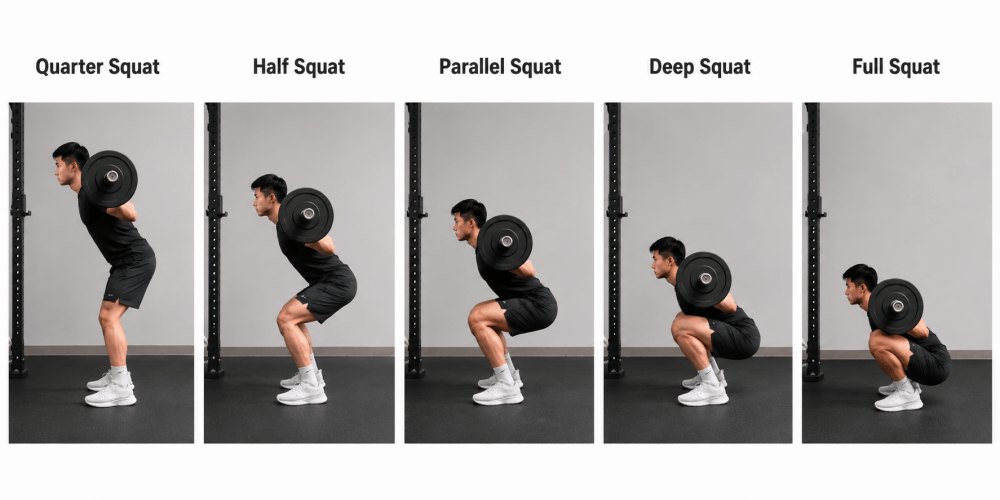 Squat Depth Definitions Quarter, Half, Parallel, Deep & Full Squats